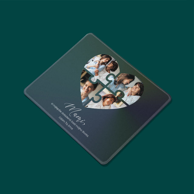 Fotokoláž: Puzzle Srdce Pre Mamu - Podložka Pod Myš