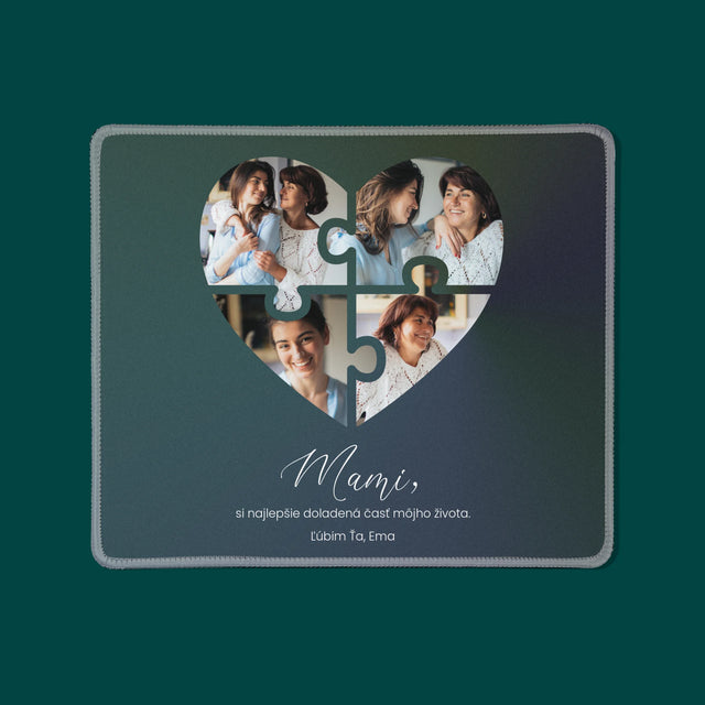 Fotokoláž: Puzzle Srdce Pre Mamu - Podložka Pod Myš