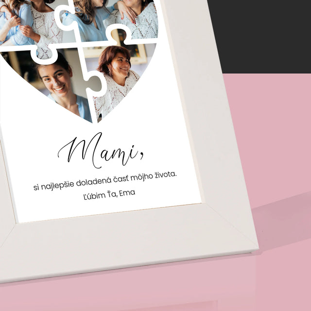 Fotokoláž: Puzzle Srdce Pre Mamu - Rámček Na Fotografiu (Vertikálne)