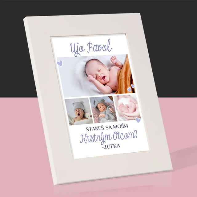 Fotokoláž: Staneš Sa Mojím Krstným - Rámček Na Fotografiu (Vertikálne)