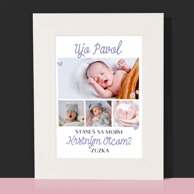 Fotokoláž: Staneš Sa Mojím Krstným - Rámček Na Fotografiu (Vertikálne)
