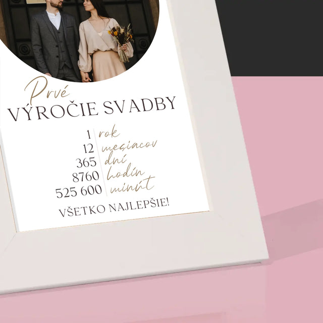 Fotografia A Podpis: Prvé Výročie Svadby - Rámček Na Fotografiu (Vertikálne)