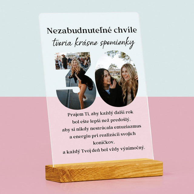Slovo Z Fotografií: 30 Rokov Z Tvojich Fotiek - Tlač Na Akrylové Sklo (Vertikálne)