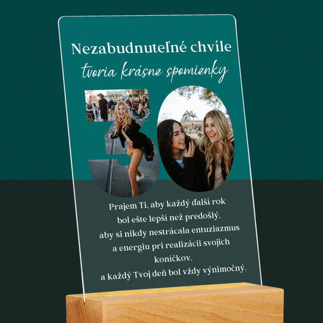 Slovo Z Fotografií: 30 Rokov Z Tvojich Fotiek - Tlač Na Akrylové Sklo (Vertikálne)