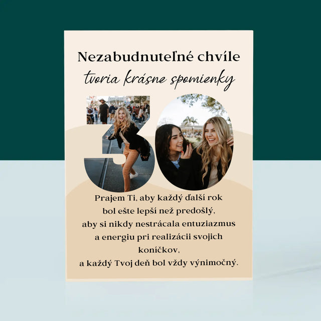 Slovo Z Fotografií: 30 Rokov Z Tvojich Fotiek - Akrylový Blok (Vertikálne)