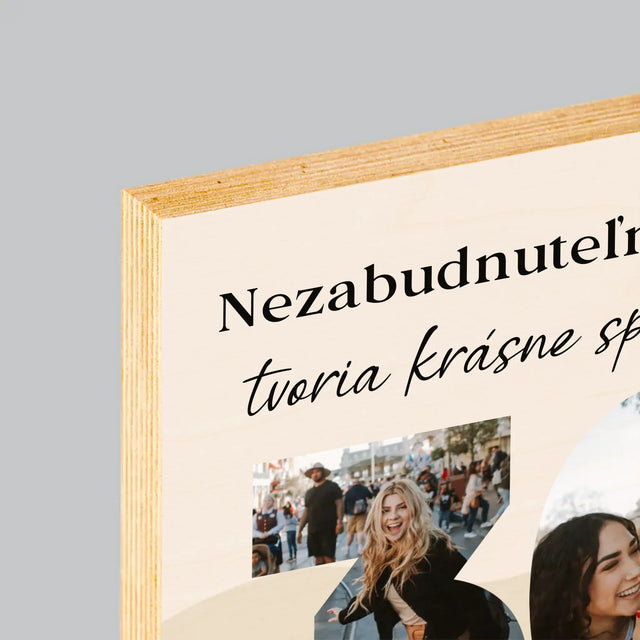 Slovo Z Fotografií: 30 Rokov Z Tvojich Fotiek - Tlač Na Drevo (Vertikálne)