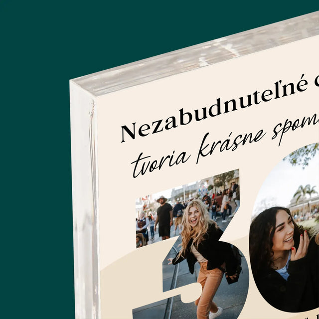 Slovo Z Fotografií: 30 Rokov Z Tvojich Fotiek - Akrylový Blok (Vertikálne)