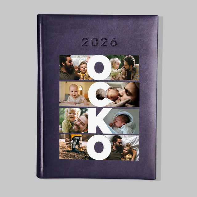 Fotokoláž: Nápis Ocko - Knižný Kalendár