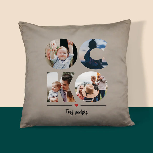 Slovo Z Fotografií: Ocko Z Tvojich Fotografií - Vankúš