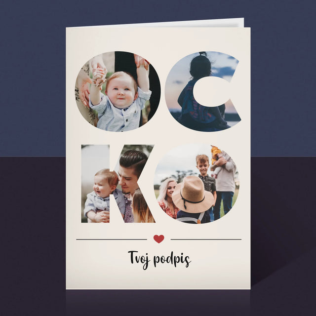 Slovo Z Fotografií: Ocko Z Tvojich Fotografií - Kartička S Prianiami