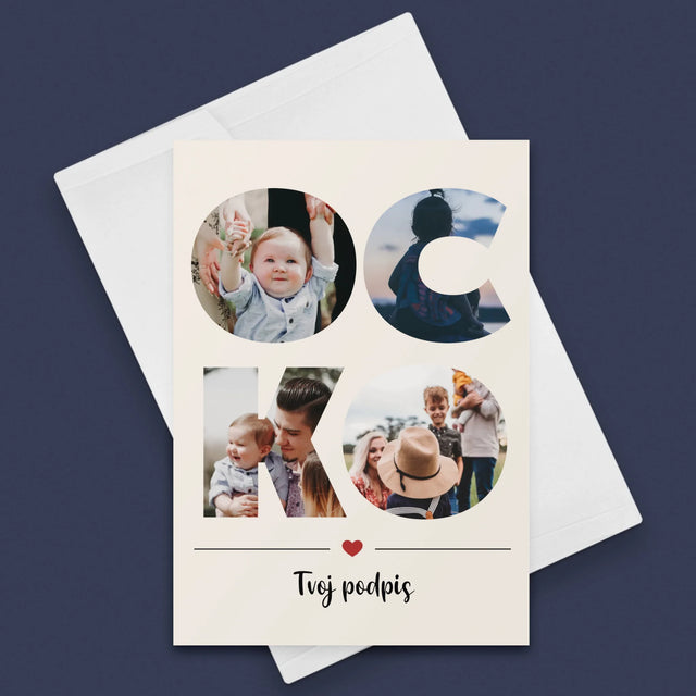 Slovo Z Fotografií: Ocko Z Tvojich Fotografií - Kartička S Prianiami