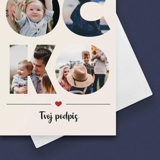 Slovo Z Fotografií: Ocko Z Tvojich Fotografií - Kartička S Prianiami