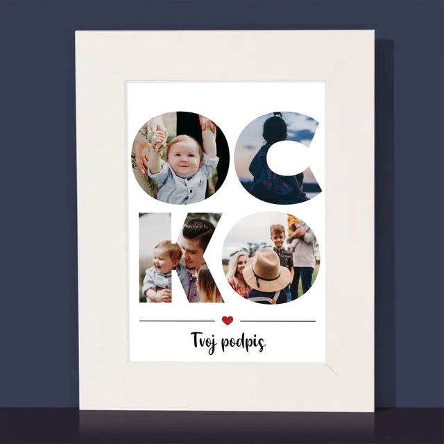 Slovo Z Fotografií: Ocko Z Tvojich Fotografií - Rámček Na Fotografiu (Vertikálne)