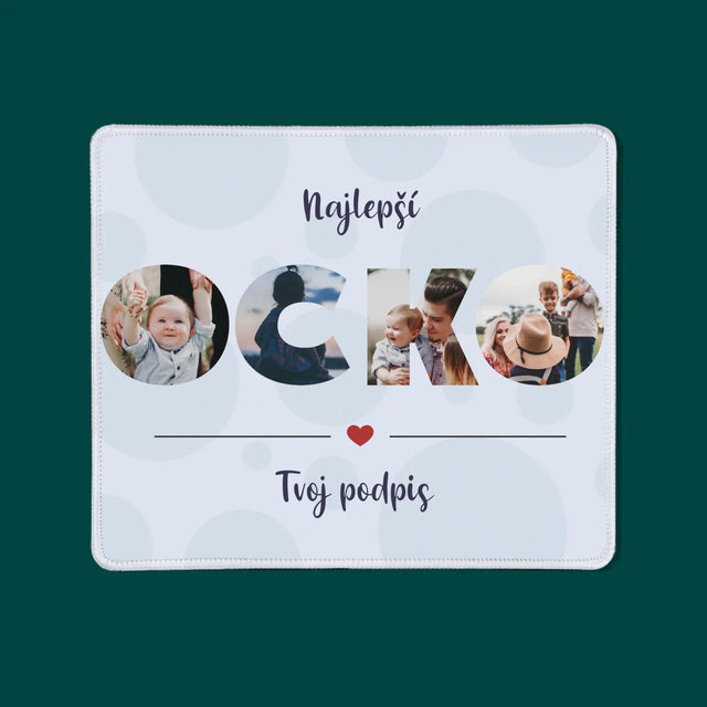 Slovo Z Fotografií: Ocko Z Tvojich Fotografií - Podložka Pod Myš