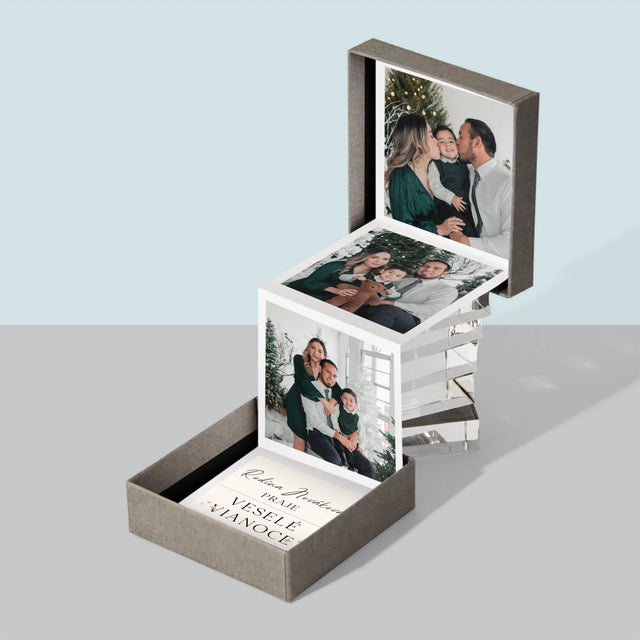 Fotokoláž: Veselé Vianoce Venovanie - Sada Fotografií Harmonika