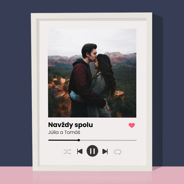 Fotografia A Podpis: Spotify S Tvojou Fotografiou - Zarámováná Tlač 30X40 (Vertikálne)