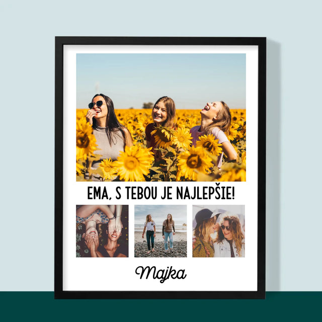 Fotokoláž: Najlepšie Kamarátky - Zarámováná Tlač 30X40 (Vertikálne)