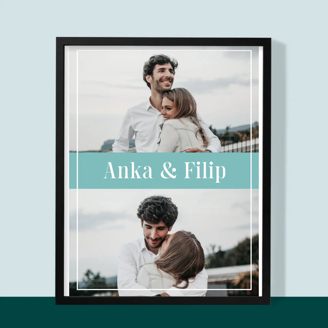 Fotokoláž: Pár Mená - Zarámováná Tlač 30X40 (Vertikálne)