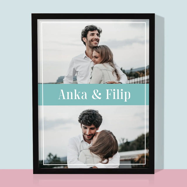 Fotokoláž: Pár Mená - Zarámováná Tlač 30X40 (Vertikálne)