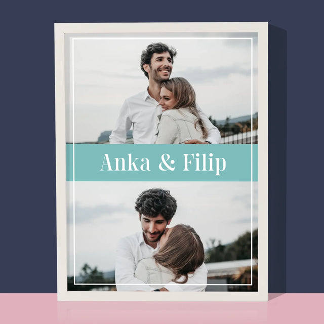 Fotokoláž: Pár Mená - Zarámováná Tlač 30X40 (Vertikálne)