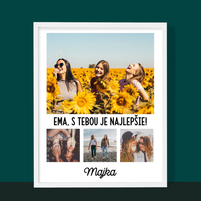 Fotokoláž: Najlepšie Kamarátky - Zarámováná Tlač 30X40 (Vertikálne)