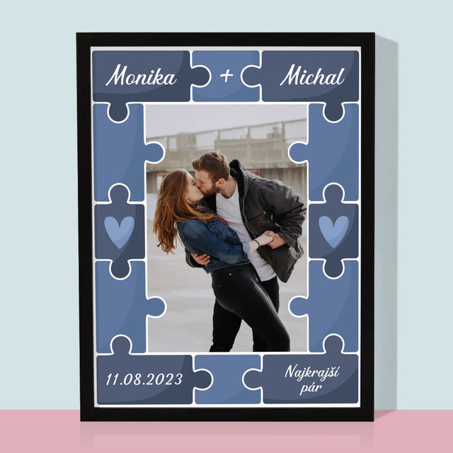 Fotografia A Podpis: Puzzle + Fotografia - Zarámováná Tlač 30X40 (Vertikálne)