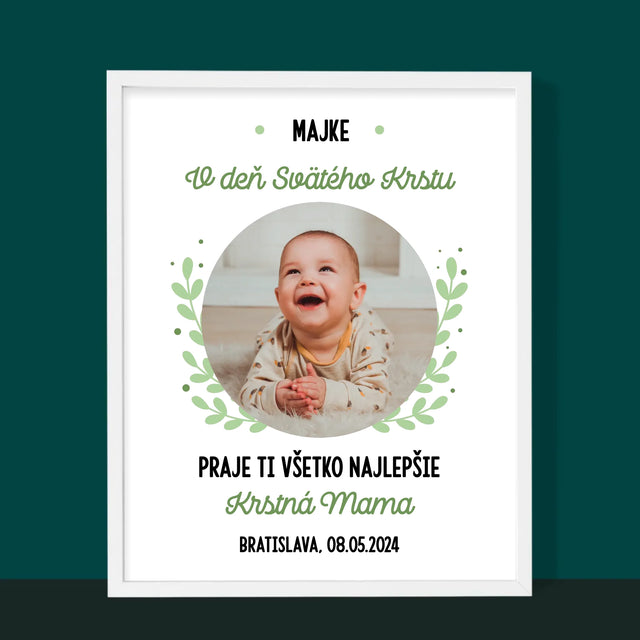 Fotografia A Podpis: Pri Príležitosti Svätého Krstu - Zarámováná Tlač 30X40 (Vertikálne)