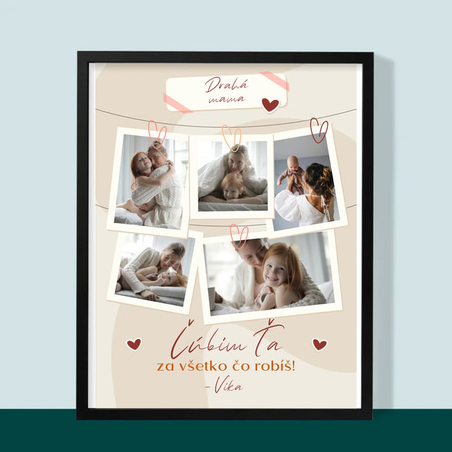 Fotokoláž: Ľúbim Ťa Mama Fotografie - Zarámováná Tlač 30X40 (Vertikálne)