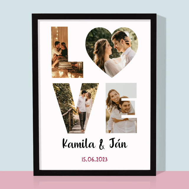 Slovo Z Fotografií: Love Z Tvojich Fotografií - Zarámováná Tlač 30X40 (Vertikálne)