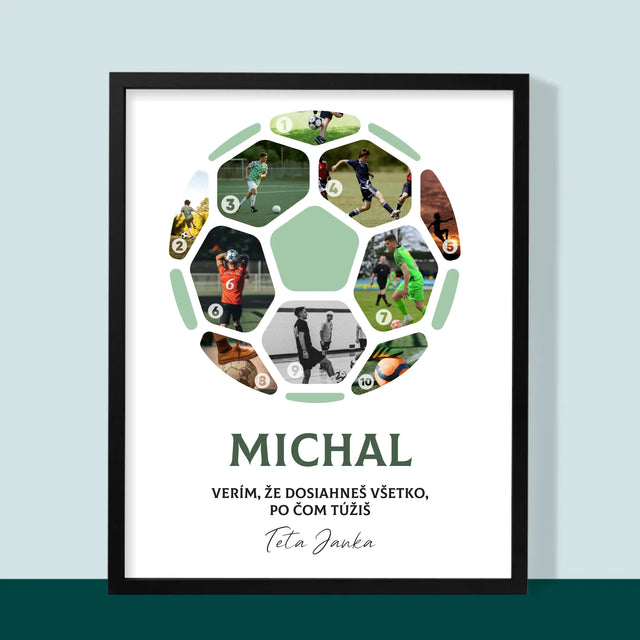 Fotokoláž: Futbal Koláž Z Fotografií - Zarámováná Tlač 30X40 (Vertikálne)