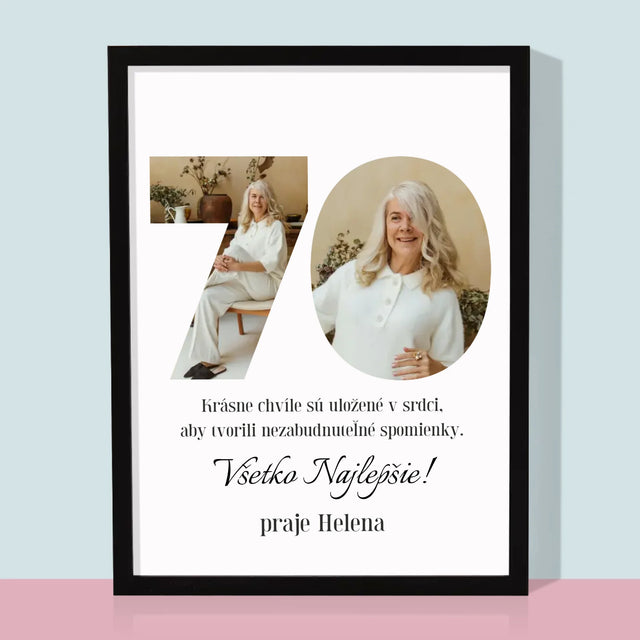 Slovo Z Fotografií: 70. Narodeniny - Zarámováná Tlač 30X40 (Vertikálne)