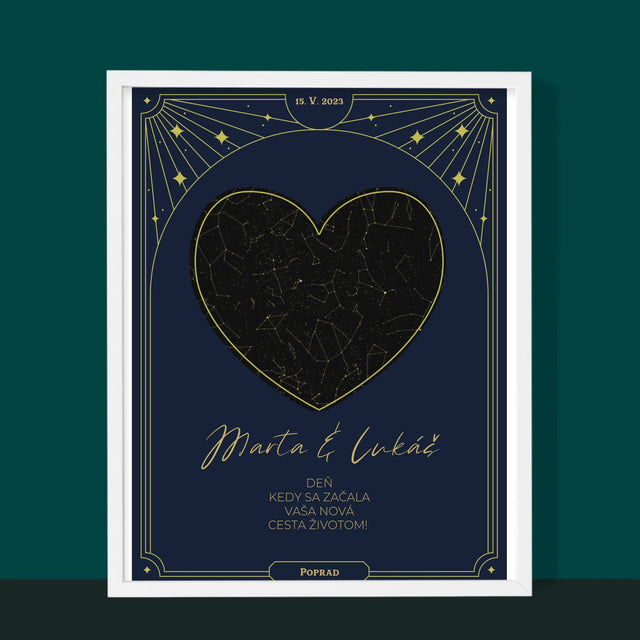 Mapa Hviezd: Mapa Hviezd: Nová Cesta Životom - Zarámováná Tlač 30X40 (Vertikálne)