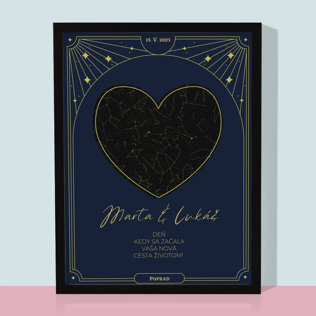 Mapa Hviezd: Mapa Hviezd: Nová Cesta Životom - Zarámováná Tlač 30X40 (Vertikálne)