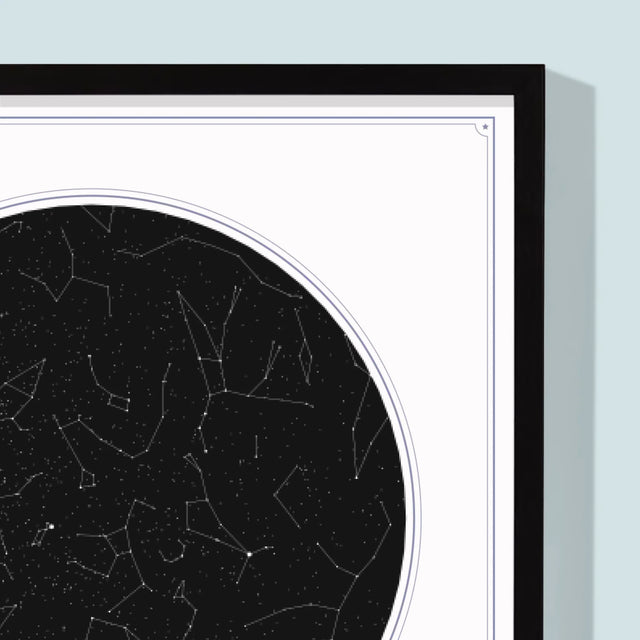 Mapa Hviezd: Mapa Hviezd: Pod Hviezdami - Zarámováná Tlač 30X40 (Vertikálne)