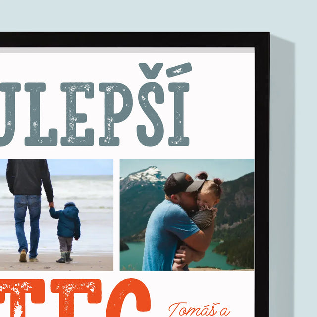 Fotokoláž: Najlepší Otec Na Svete Fotografie - Zarámováná Tlač 30X40 (Vertikálne)