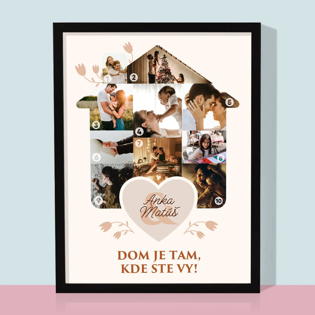 Tvar Z Fotografií: Rodinný Dom - Zarámováná Tlač 30X40 (Vertikálne)