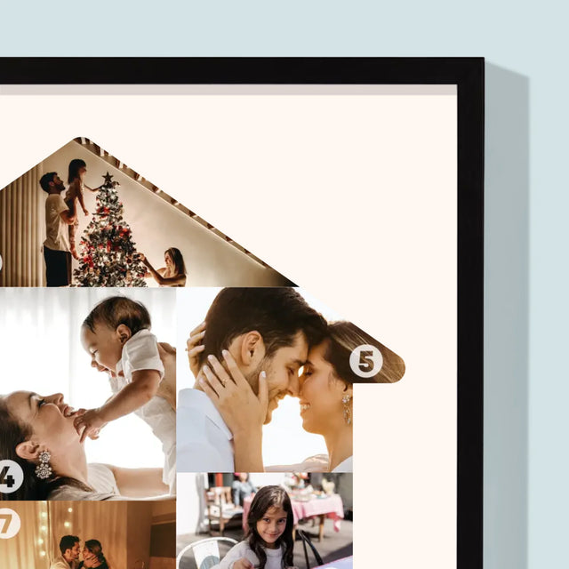 Tvar Z Fotografií: Rodinný Dom - Zarámováná Tlač 30X40 (Vertikálne)