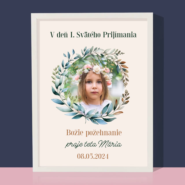Fotografia A Podpis: V Deň I. Svätého Prijímania - Zarámováná Tlač 30X40 (Vertikálne)