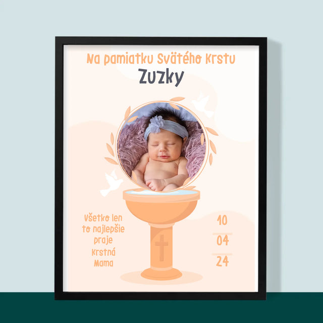 Fotografia A Podpis: Na Pamiatku Svätého Krstu - Zarámováná Tlač 30X40 (Vertikálne)