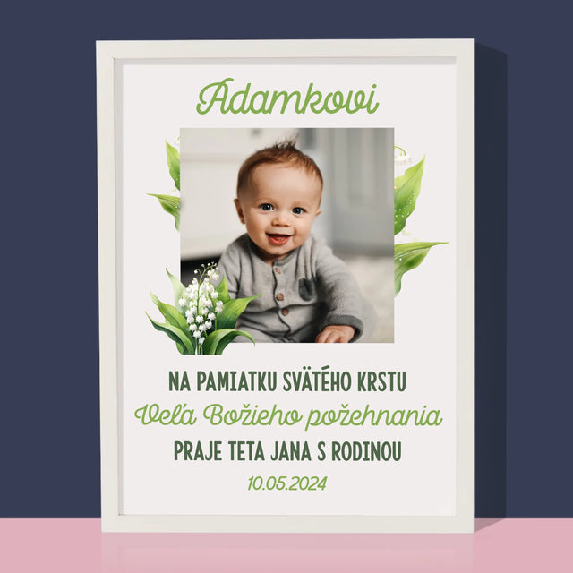 Fotografia A Podpis: Pamiatka Krstu Konvalinky - Zarámováná Tlač 30X40 (Vertikálne)