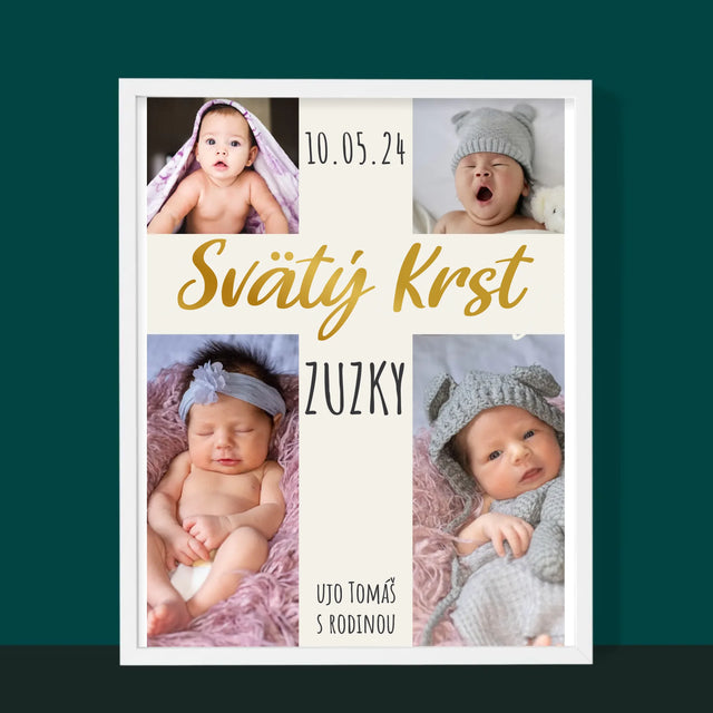 Fotokoláž: Svätý Krst Kríž - Zarámováná Tlač 30X40 (Vertikálne)