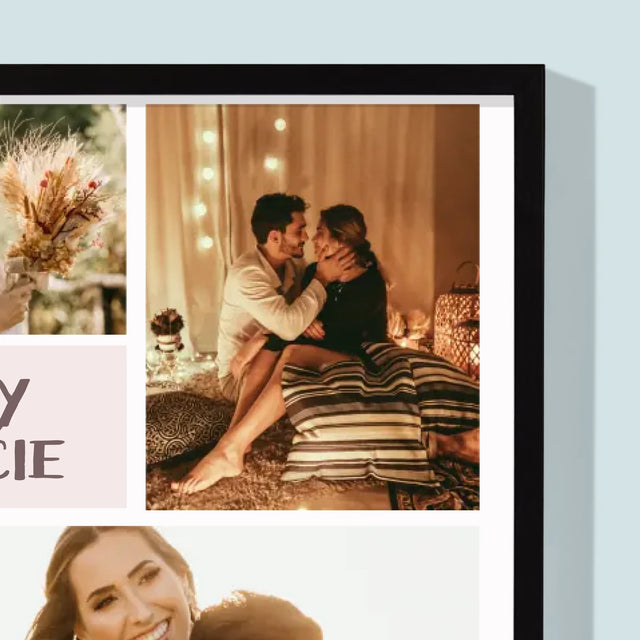 Fotokoláž: 5. Výročie Svadby - Zarámováná Tlač 30X40 (Vertikálne)