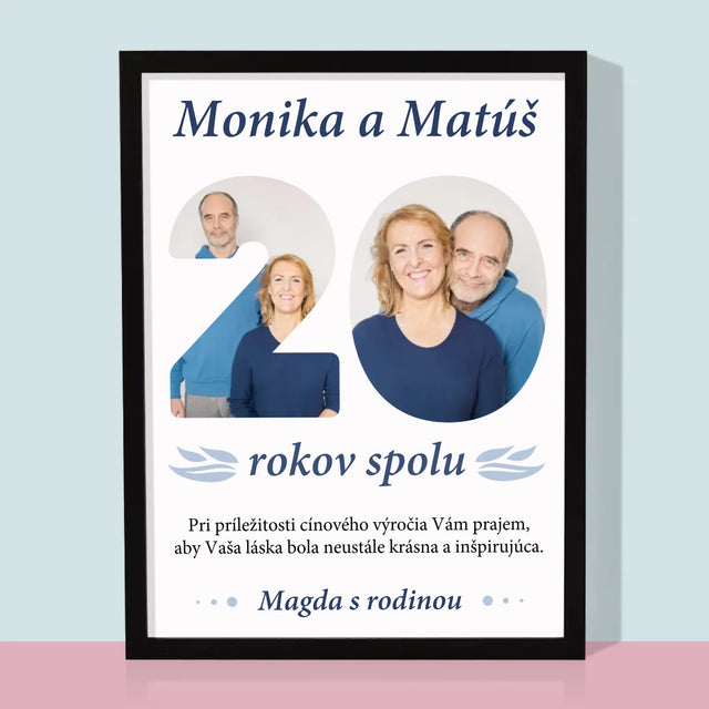 Slovo Z Fotografií: 20 Rokov Spolu - Zarámováná Tlač 30X40 (Vertikálne)