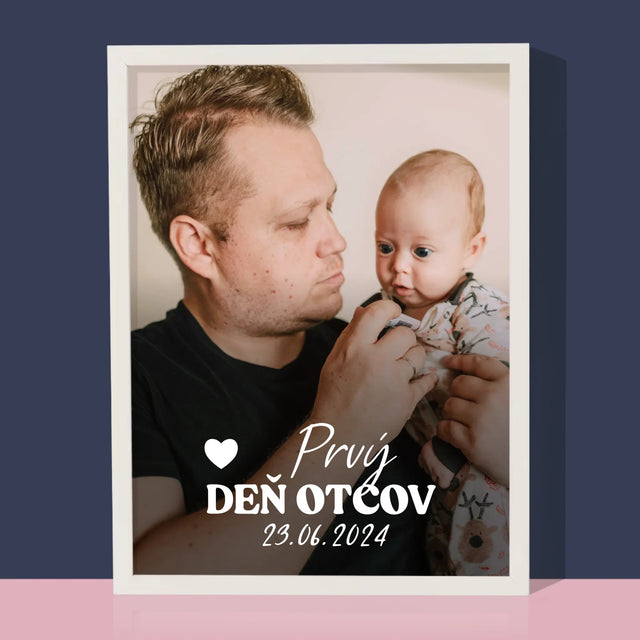 Fotografia A Podpis: Prvý Deň Otcov - Zarámováná Tlač 30X40 (Vertikálne)
