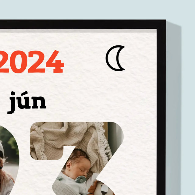 Slovo Z Fotografií: Deň Otcov List Kalendára - Zarámováná Tlač 30X40 (Vertikálne)