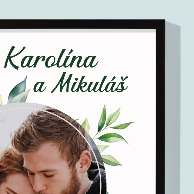 Fotografia A Podpis: Svadobné Lístky - Zarámováná Tlač 30X40 (Vertikálne)