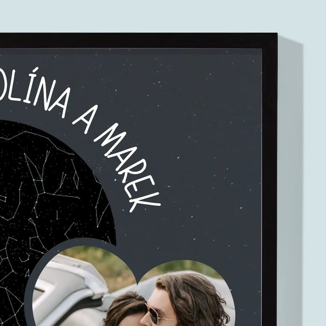 Mapa Hviezd: Nová Cesta Životom Svadba - Zarámováná Tlač 30X40 (Vertikálne)