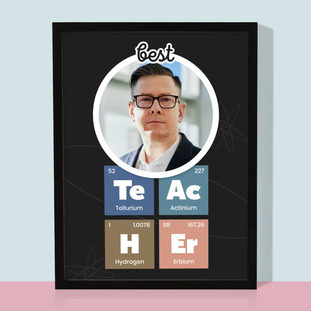 Fotografia A Podpis: Jedinečný Učiteľ - Zarámováná Tlač 30X40 (Vertikálne)