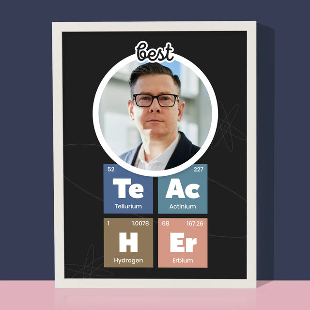 Fotografia A Podpis: Jedinečný Učiteľ - Zarámováná Tlač 30X40 (Vertikálne)