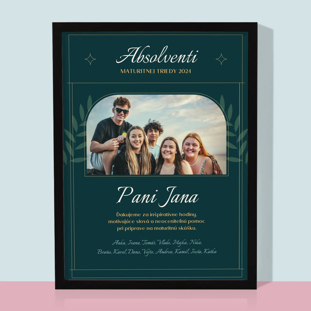 Monogram: Učiteľ Ďakujeme - Zarámováná Tlač 30X40 (Vertikálne)